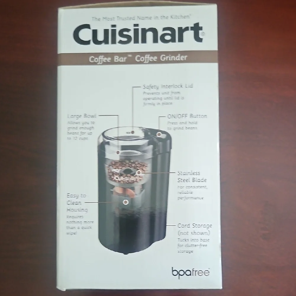 Cuisinart Silver and Black Coffee Grinder - New - Picture 3 of 6